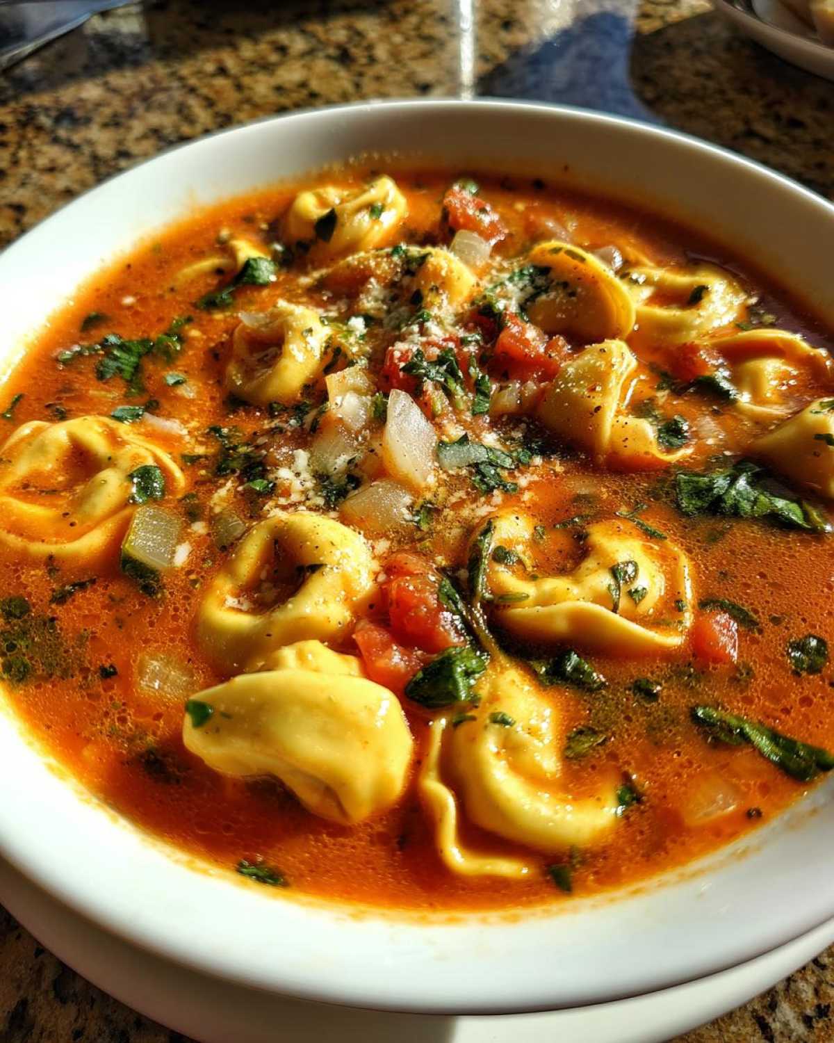 One-Pot Tomato Basil Tortellini Soup - detail 4