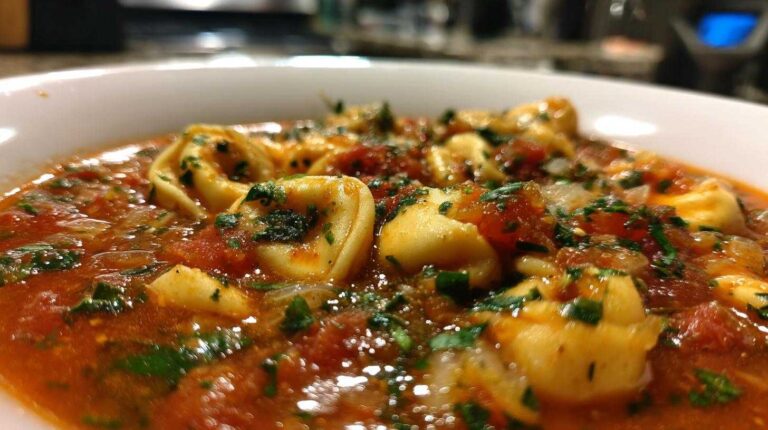 One-Pot Tomato Basil Tortellini Soup