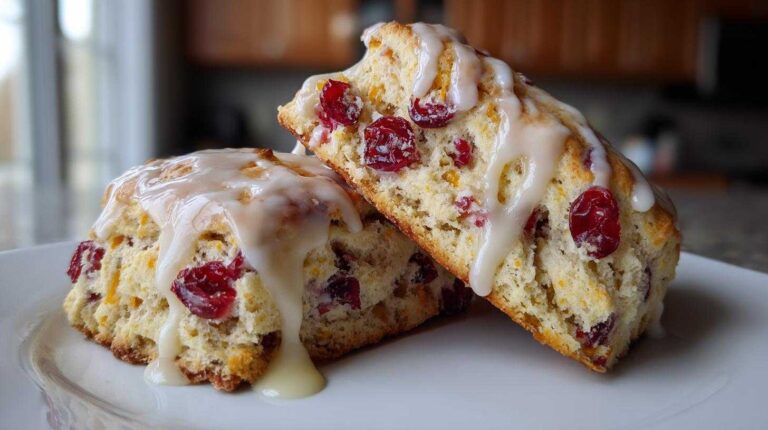 Orange Cranberry Scones with Glaze