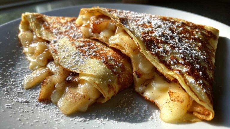 Pear and Brie Stuffed Crepes