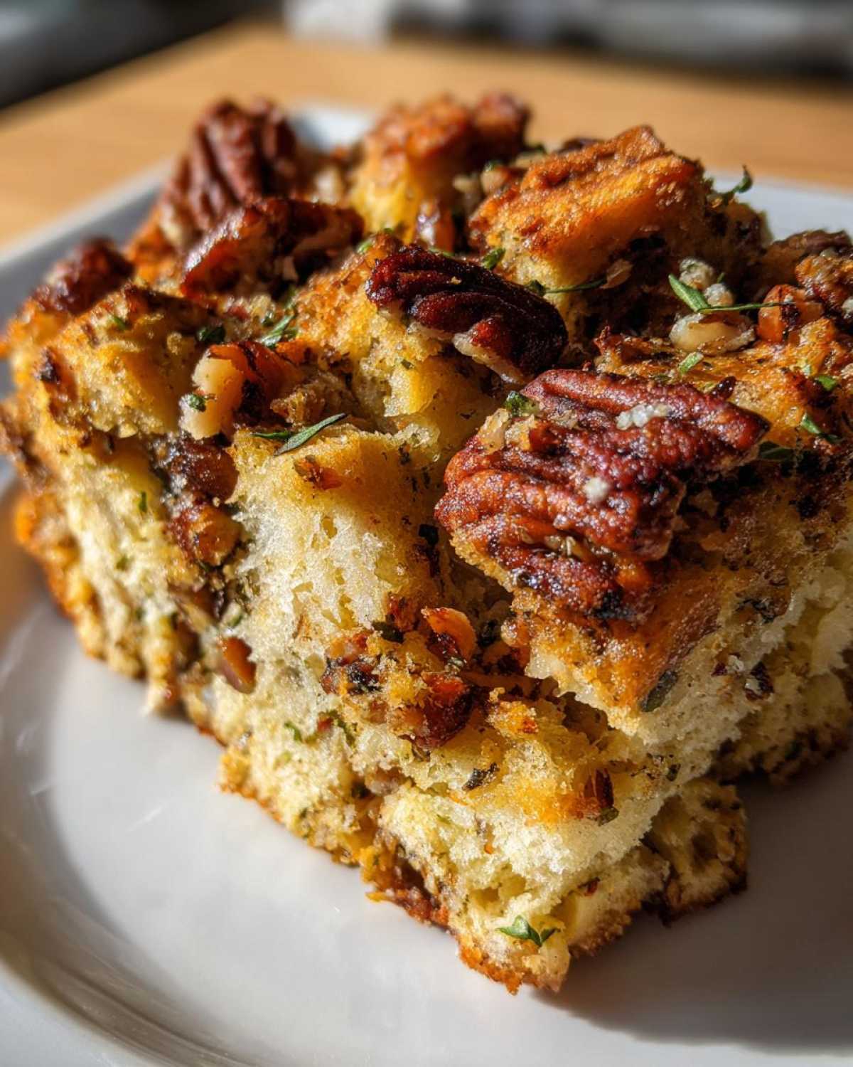 Pecan and Herb Stuffing Bake - detail 2