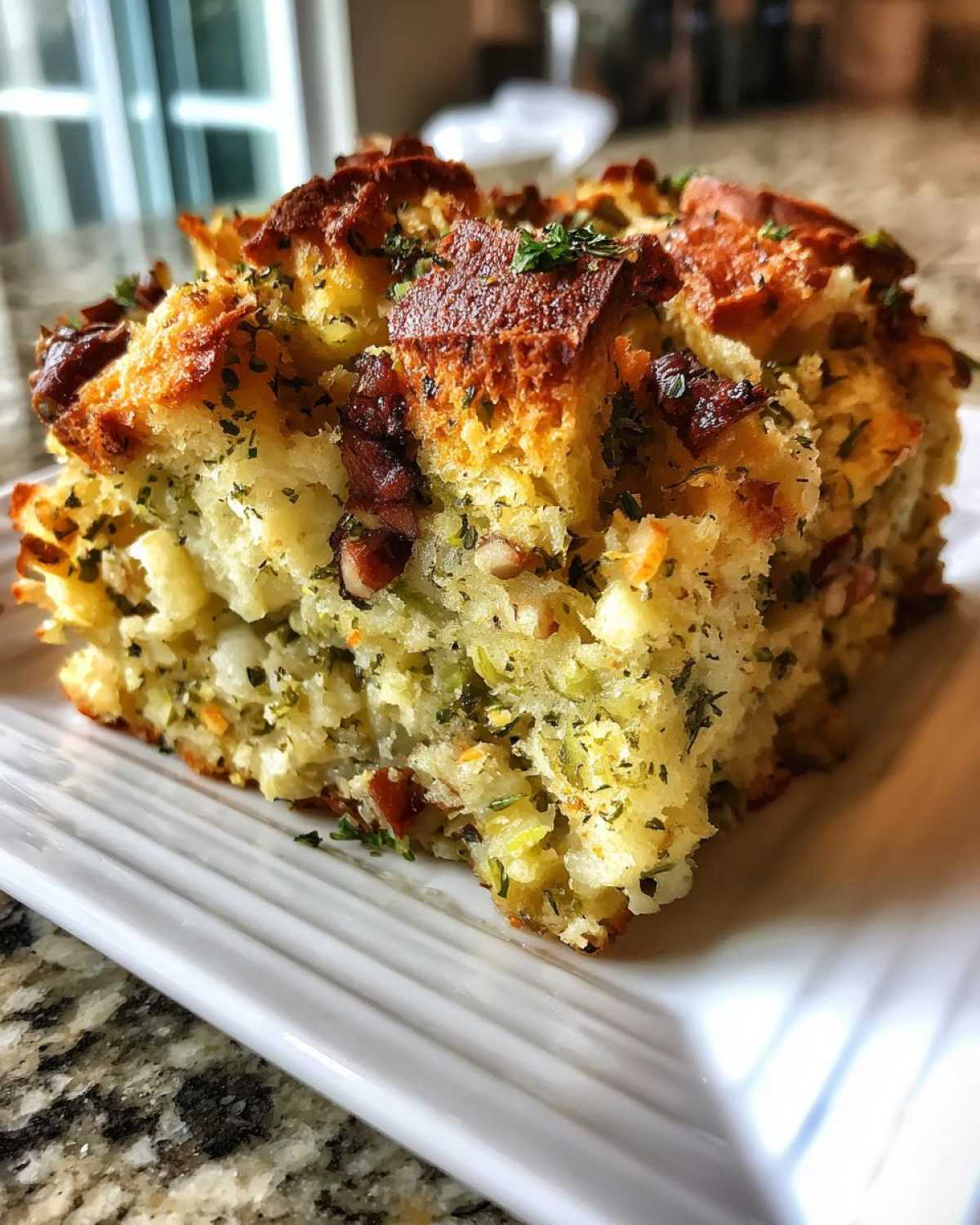 Pecan and Herb Stuffing Bake - detail 3