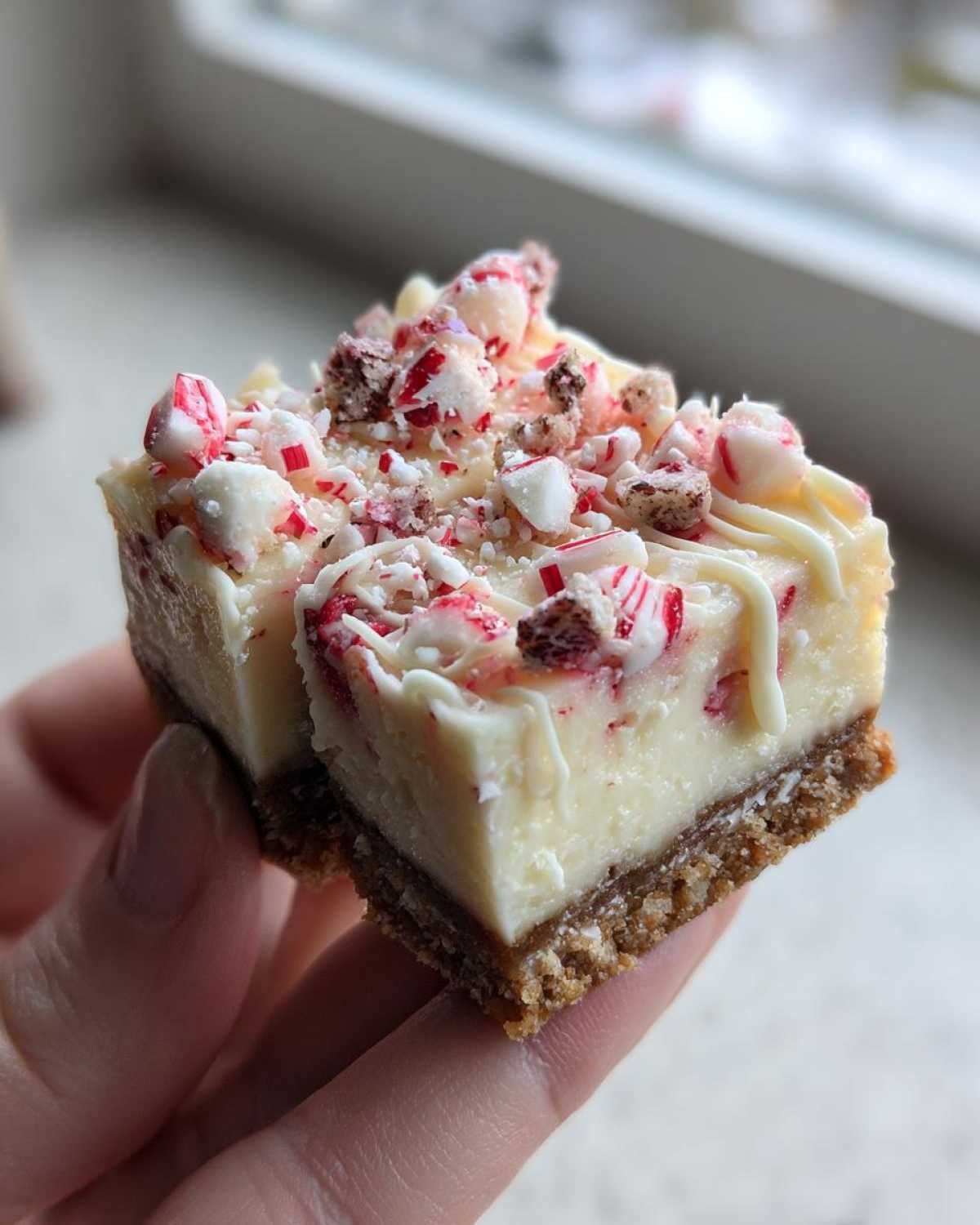Peppermint Bark Cheesecake Bars - detail 2