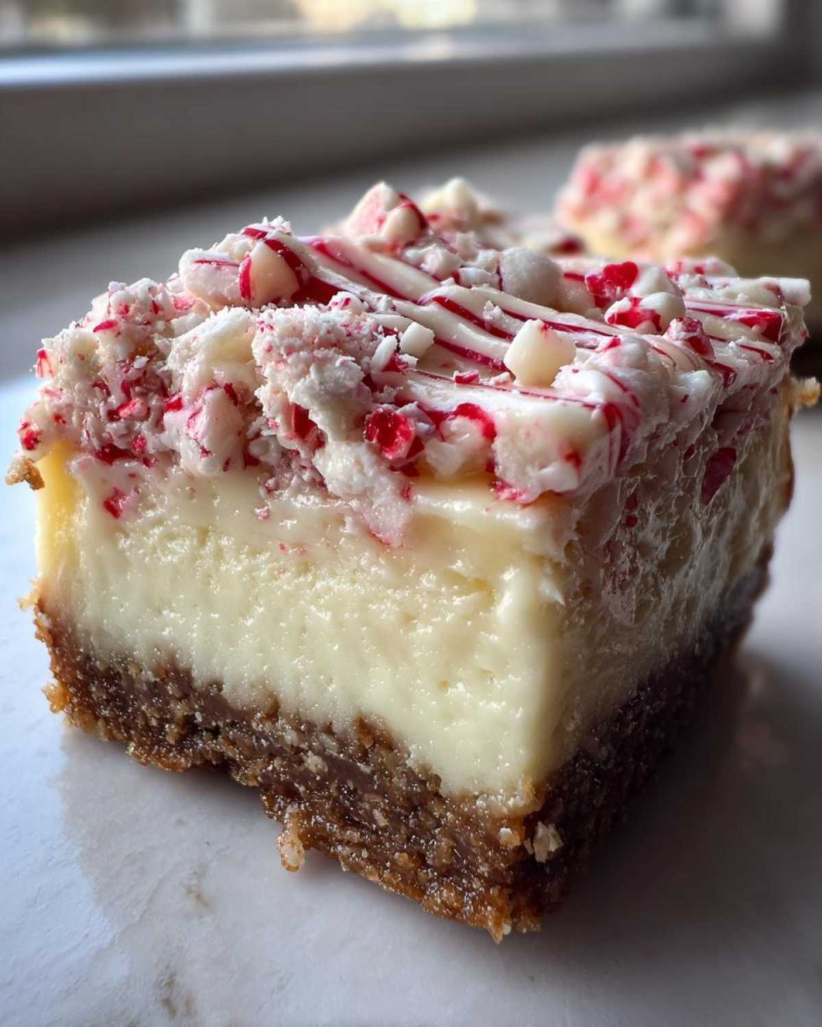 Peppermint Bark Cheesecake Bars - detail 4