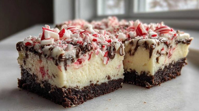 Peppermint Bark Cheesecake Bars