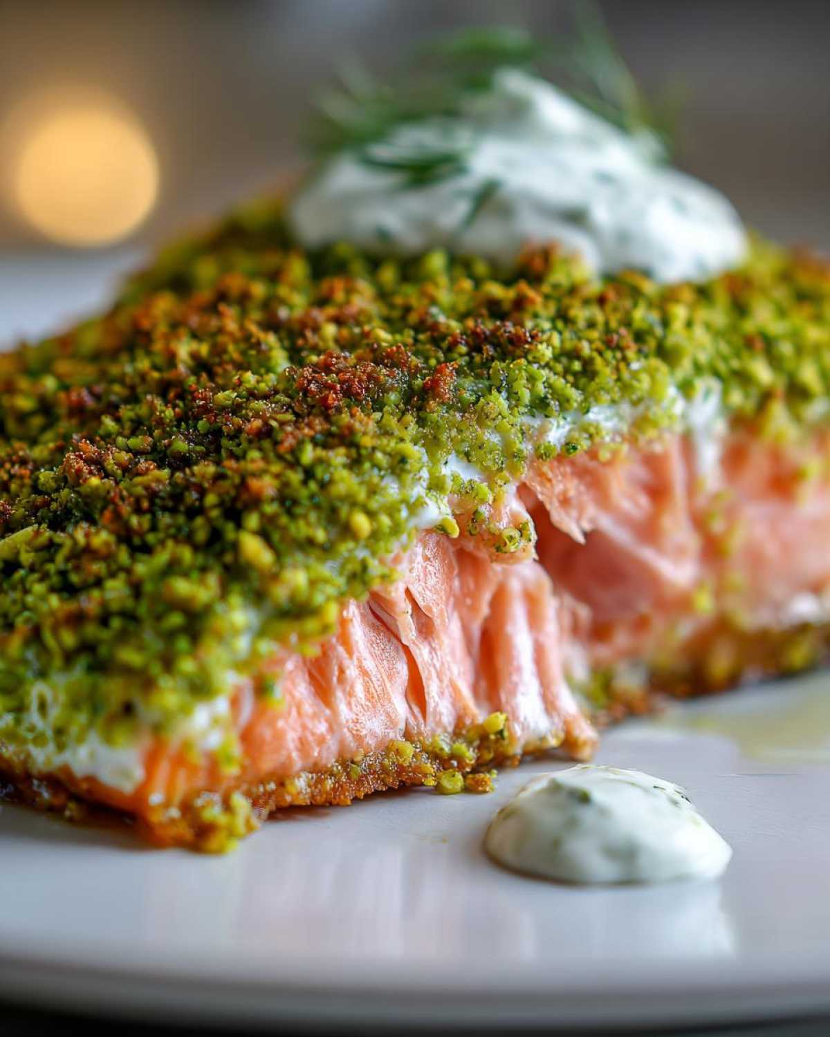 Pistachio-Crusted Salmon with Dill Sauce - detail 2