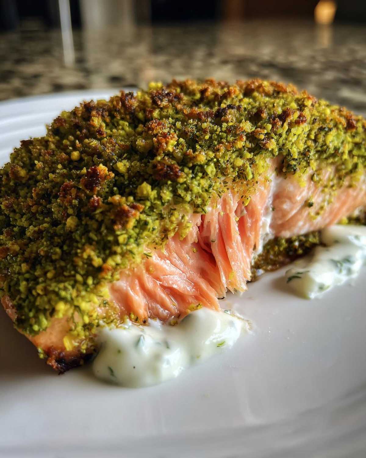 Pistachio-Crusted Salmon with Dill Sauce - detail 3