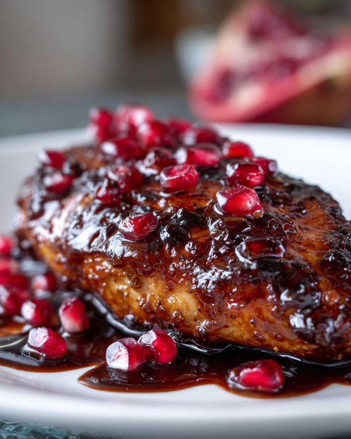 Pomegranate Bourbon Glazed Chicken - detail 1