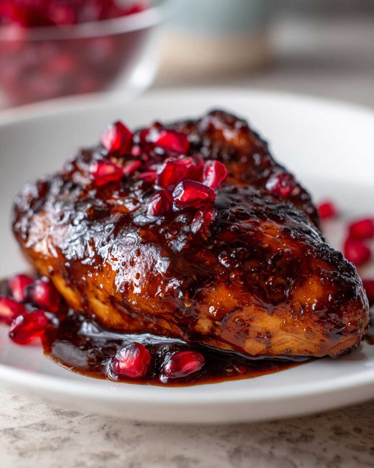 Pomegranate Bourbon Glazed Chicken - detail 2