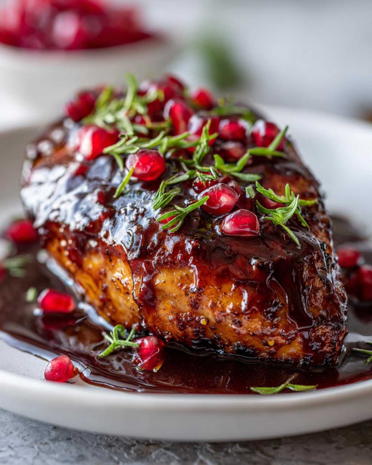 Pomegranate Bourbon Glazed Chicken - detail 3