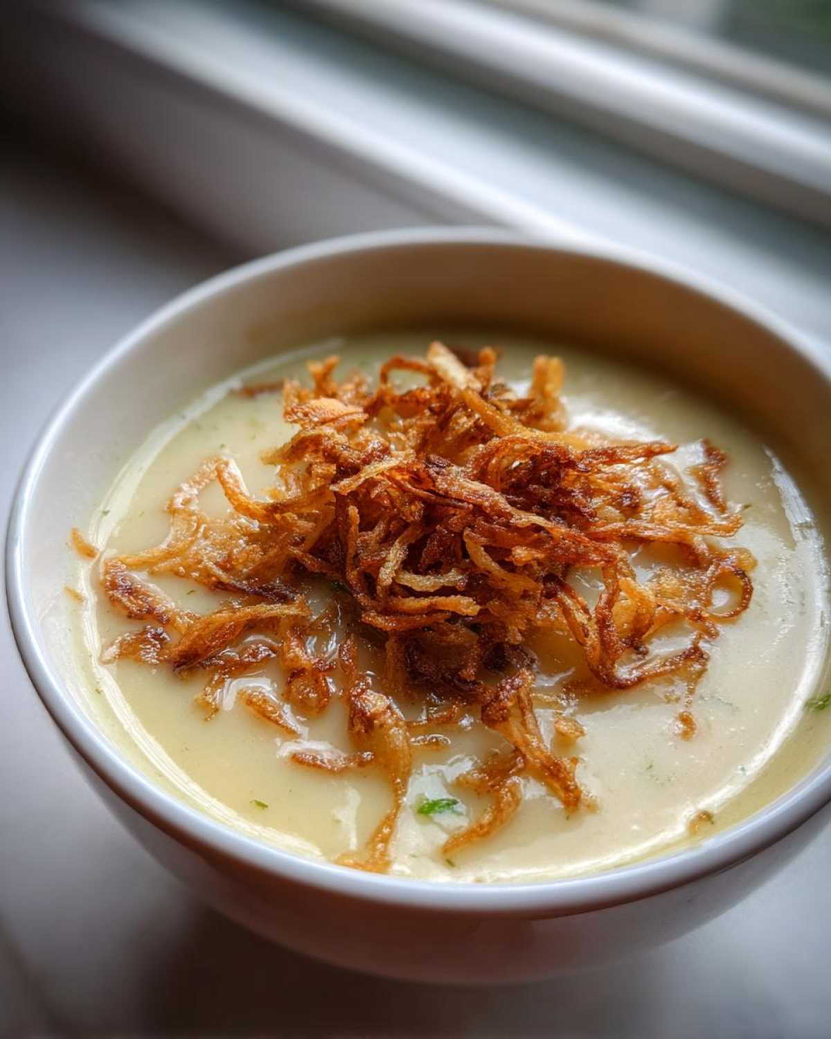 Potato Leek Soup with Crispy Shallots - detail 1