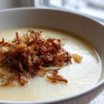 Potato Leek Soup with Crispy Shallots