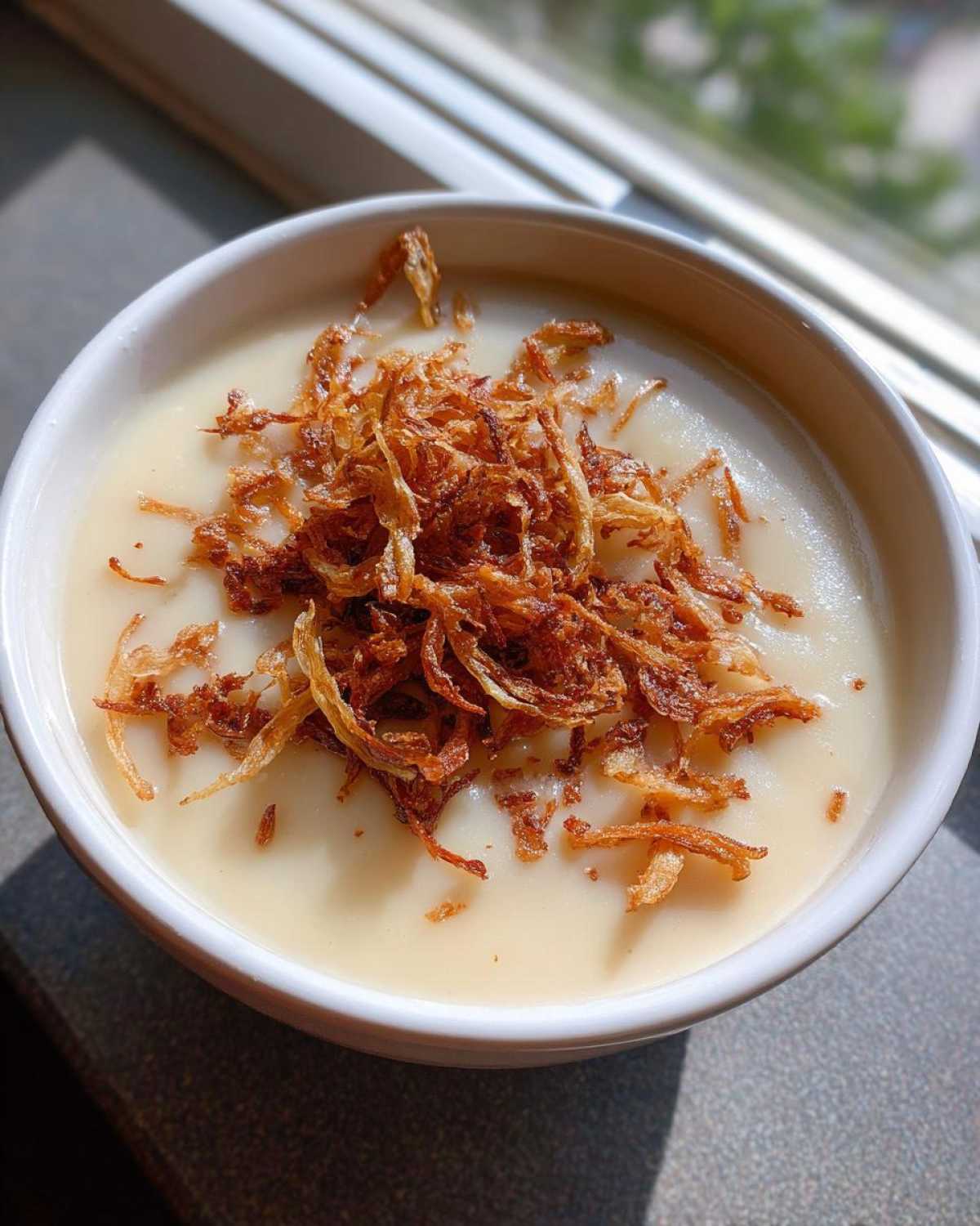 Potato Leek Soup with Crispy Shallots - detail 2