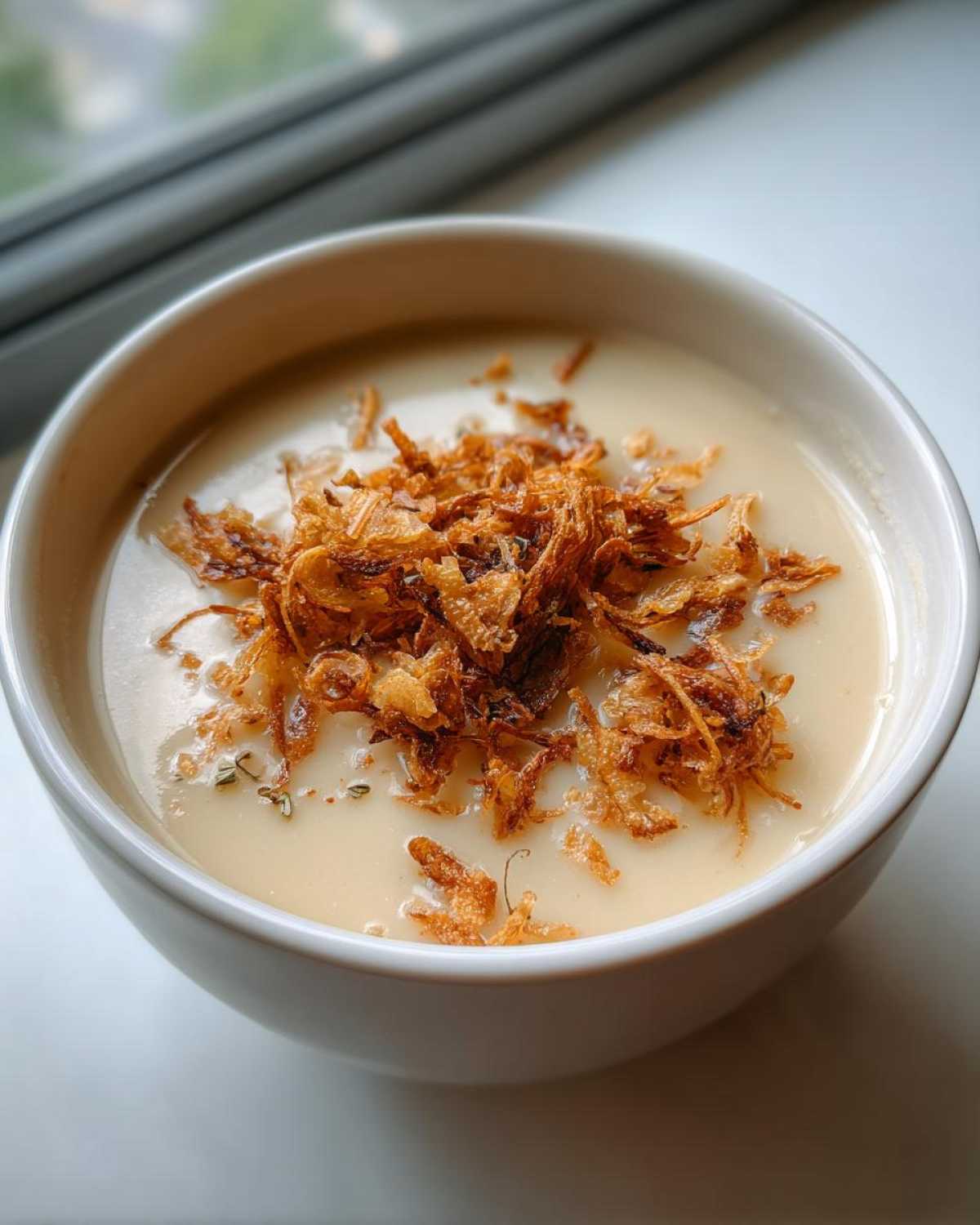 Potato Leek Soup with Crispy Shallots - detail 3