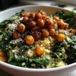 Quinoa Kale Caesar Salad with Chickpeas
