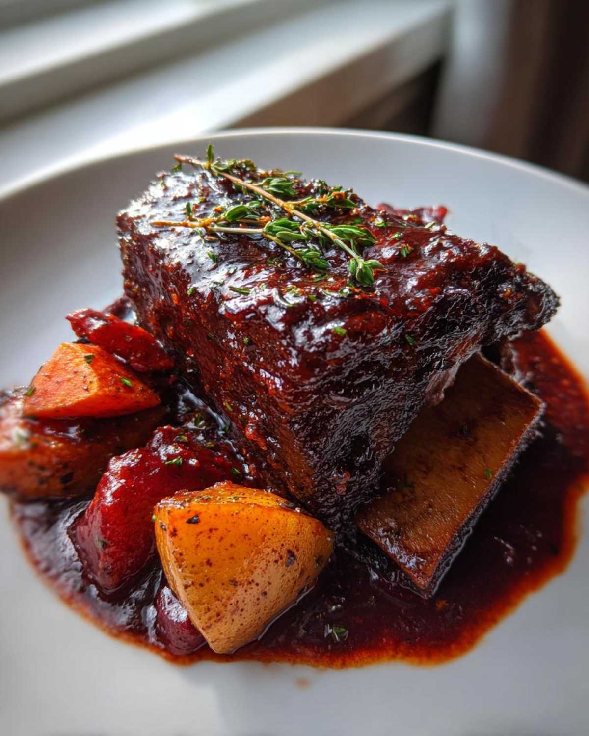 Red Wine Braised Short Ribs with Root Vegetables - detail 1
