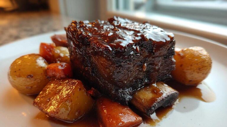 Red Wine Braised Short Ribs with Root Vegetables