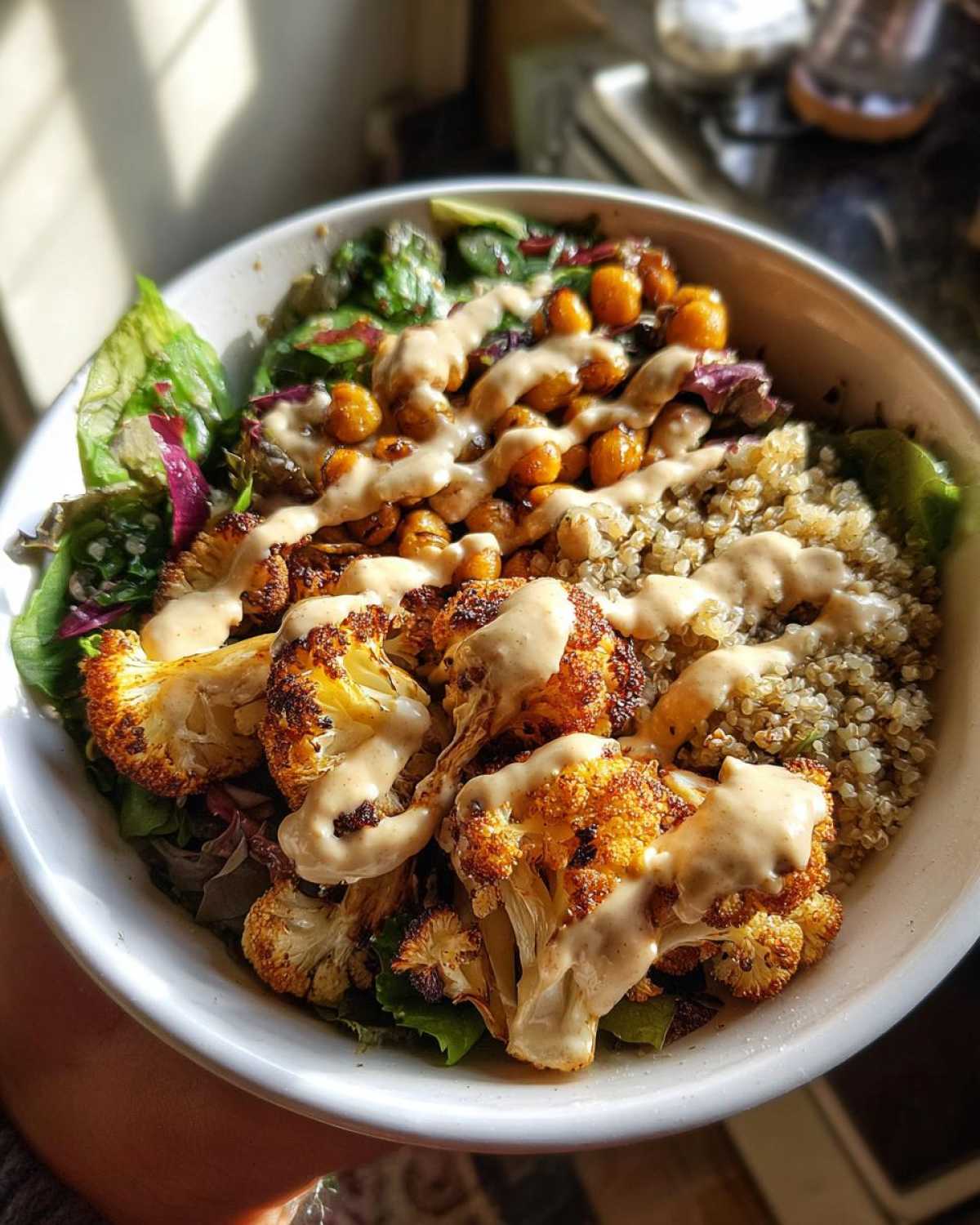 Roasted Cauliflower and Chickpea Buddha Bowl - detail 1