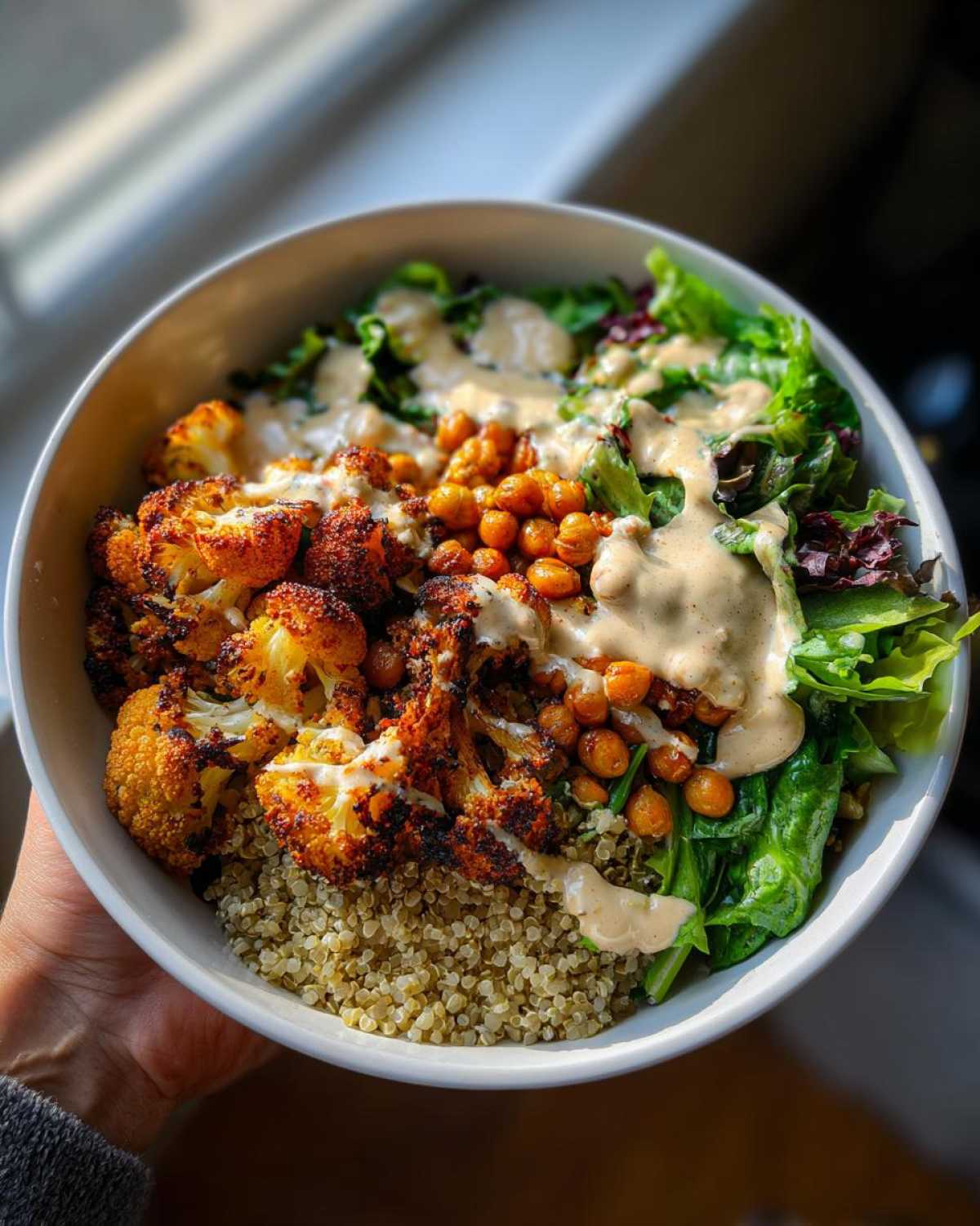 Roasted Cauliflower and Chickpea Buddha Bowl - detail 2