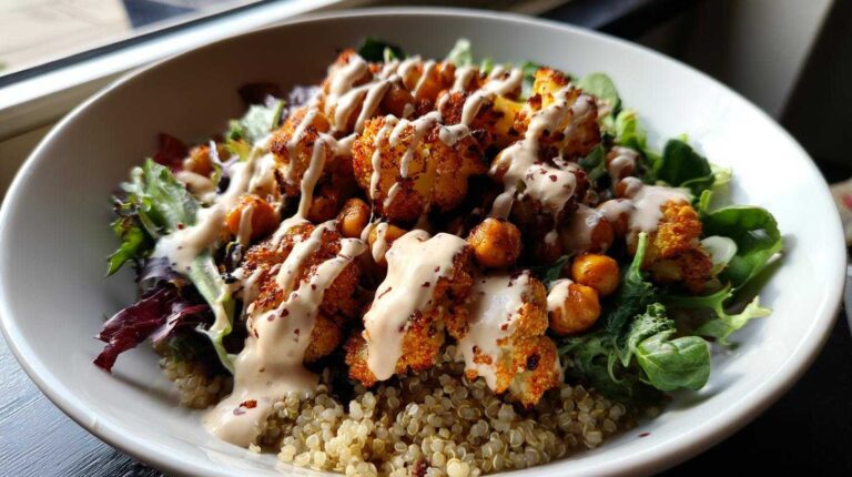 Roasted Cauliflower and Chickpea Buddha Bowl