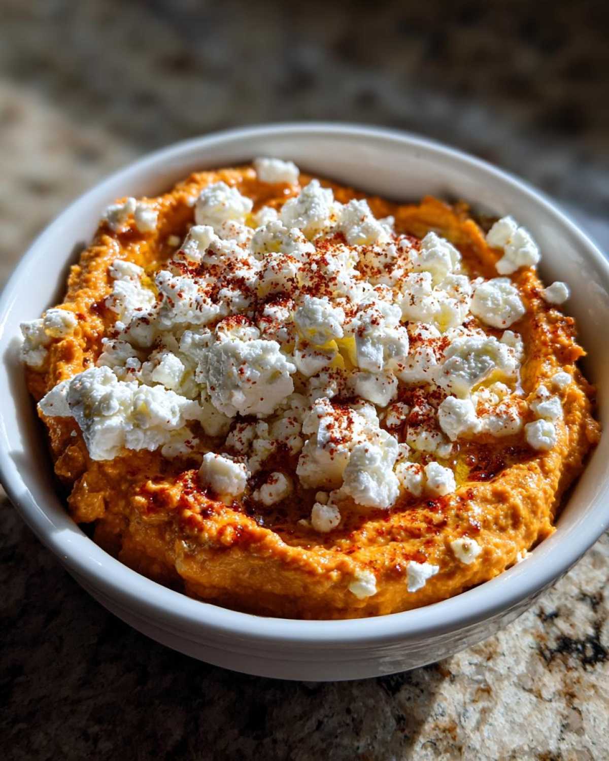 Roasted Red Pepper Hummus with Feta - detail 1
