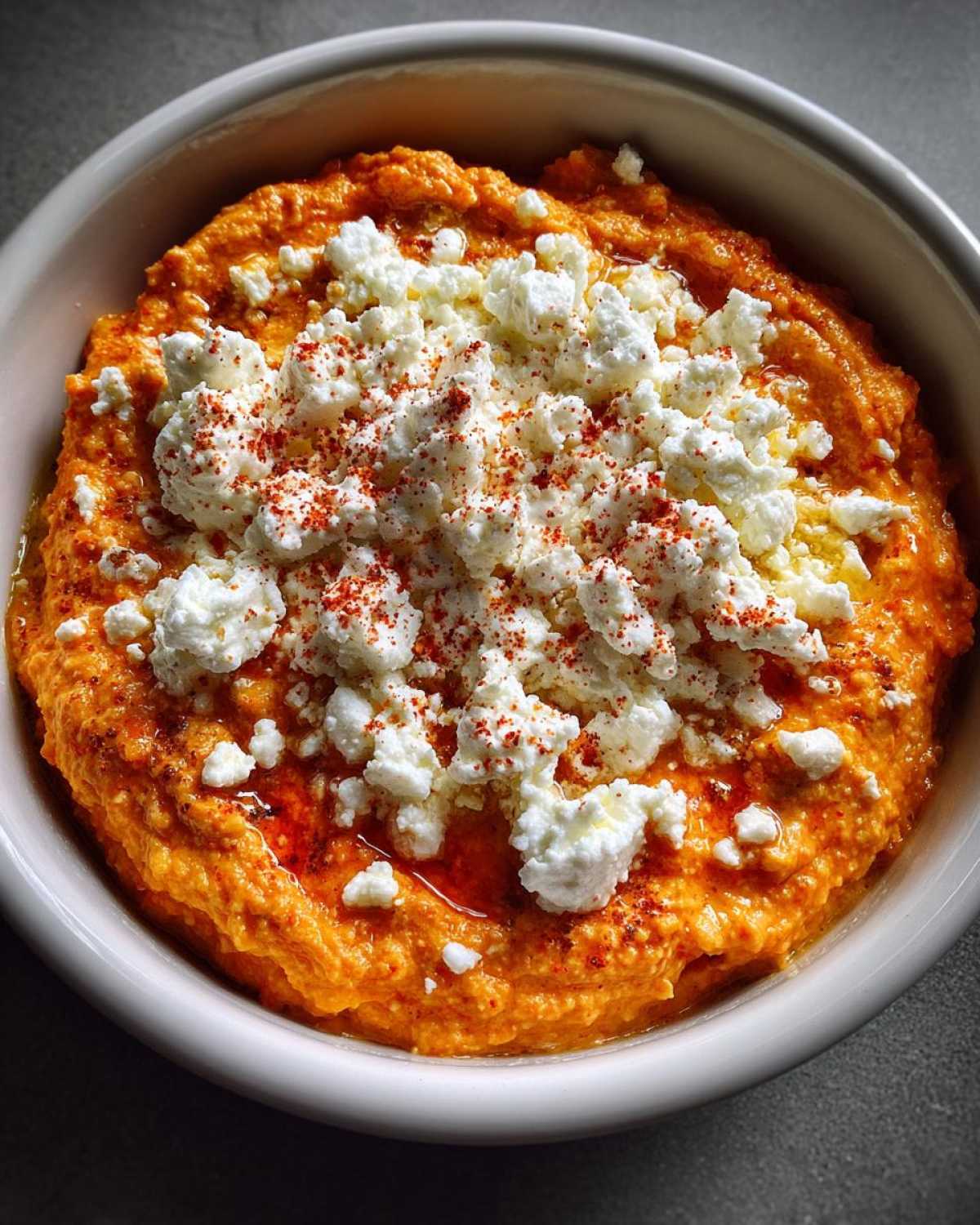 Roasted Red Pepper Hummus with Feta - detail 4