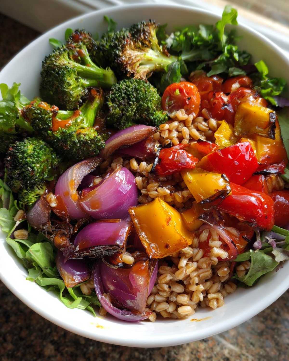 Roasted Vegetable and Farro Grain Bowl - detail 3