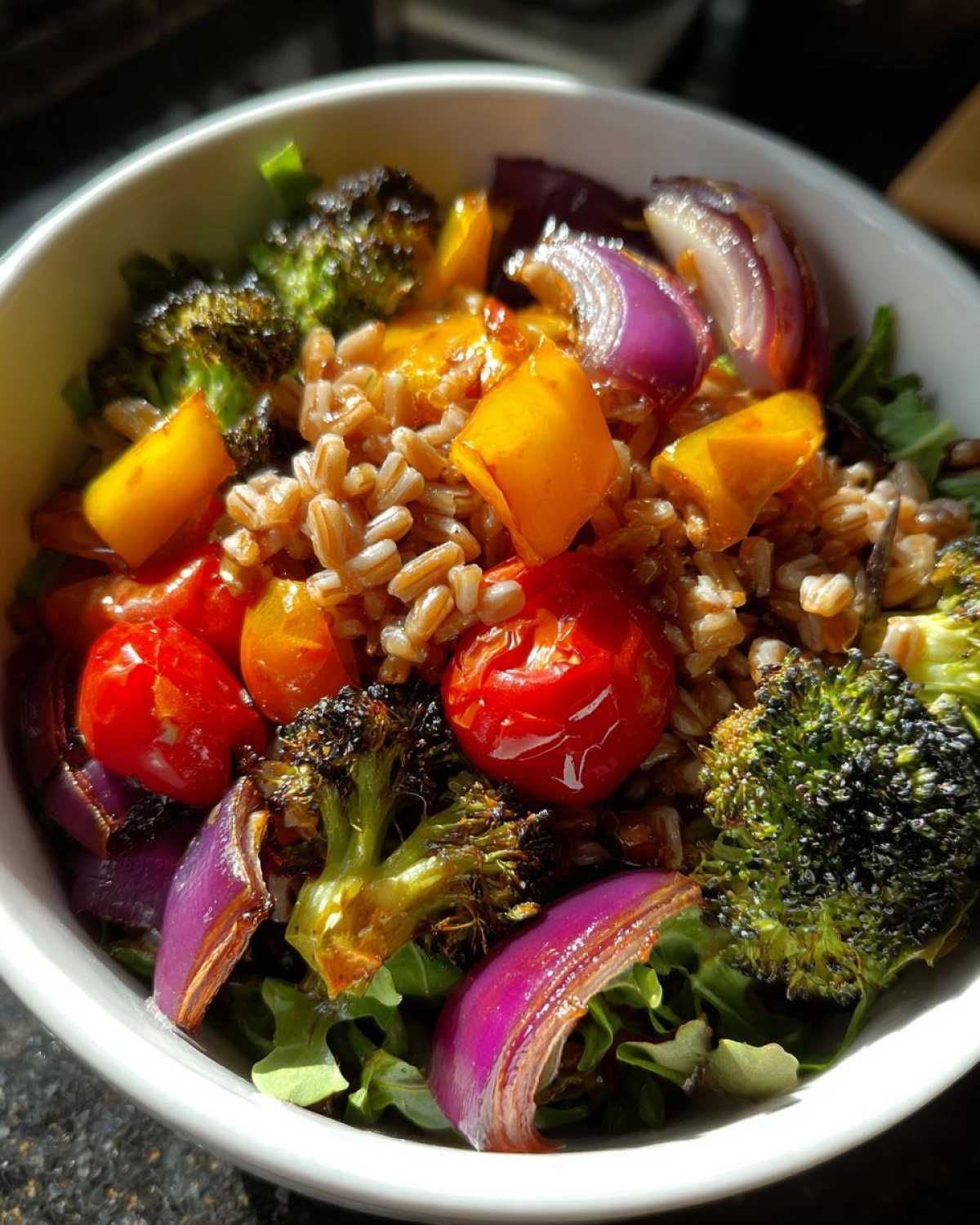 Roasted Vegetable and Farro Grain Bowl - detail 4