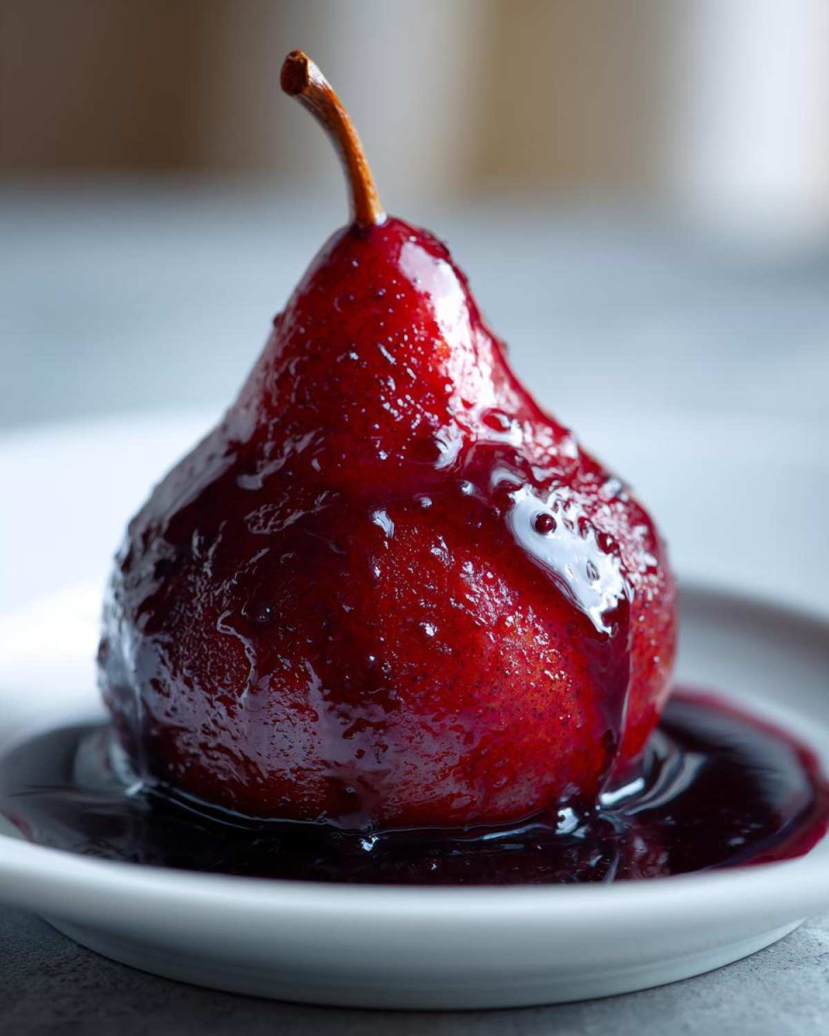 Spiced Mulled Wine Poached Pears - detail 1