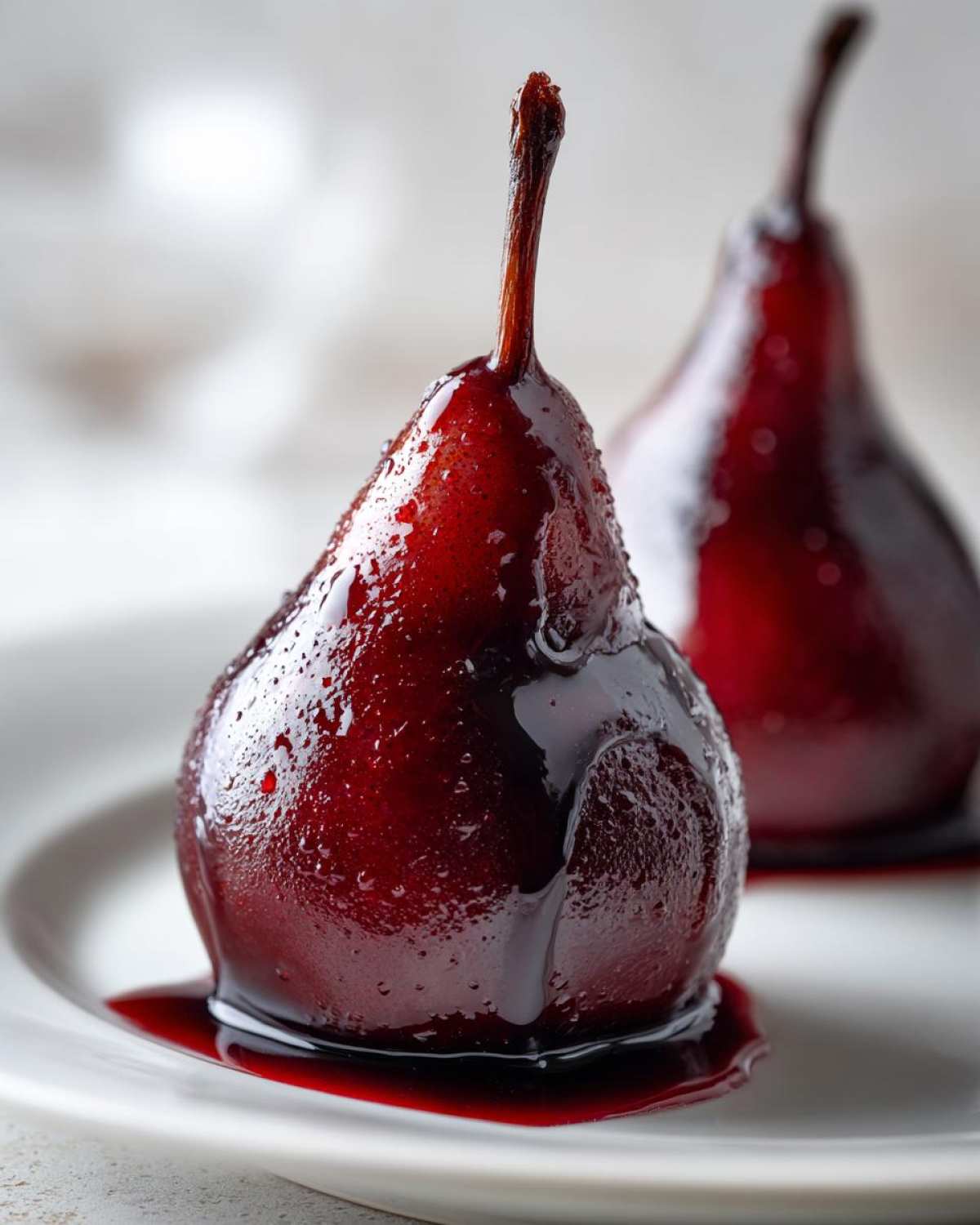 Spiced Mulled Wine Poached Pears - detail 2