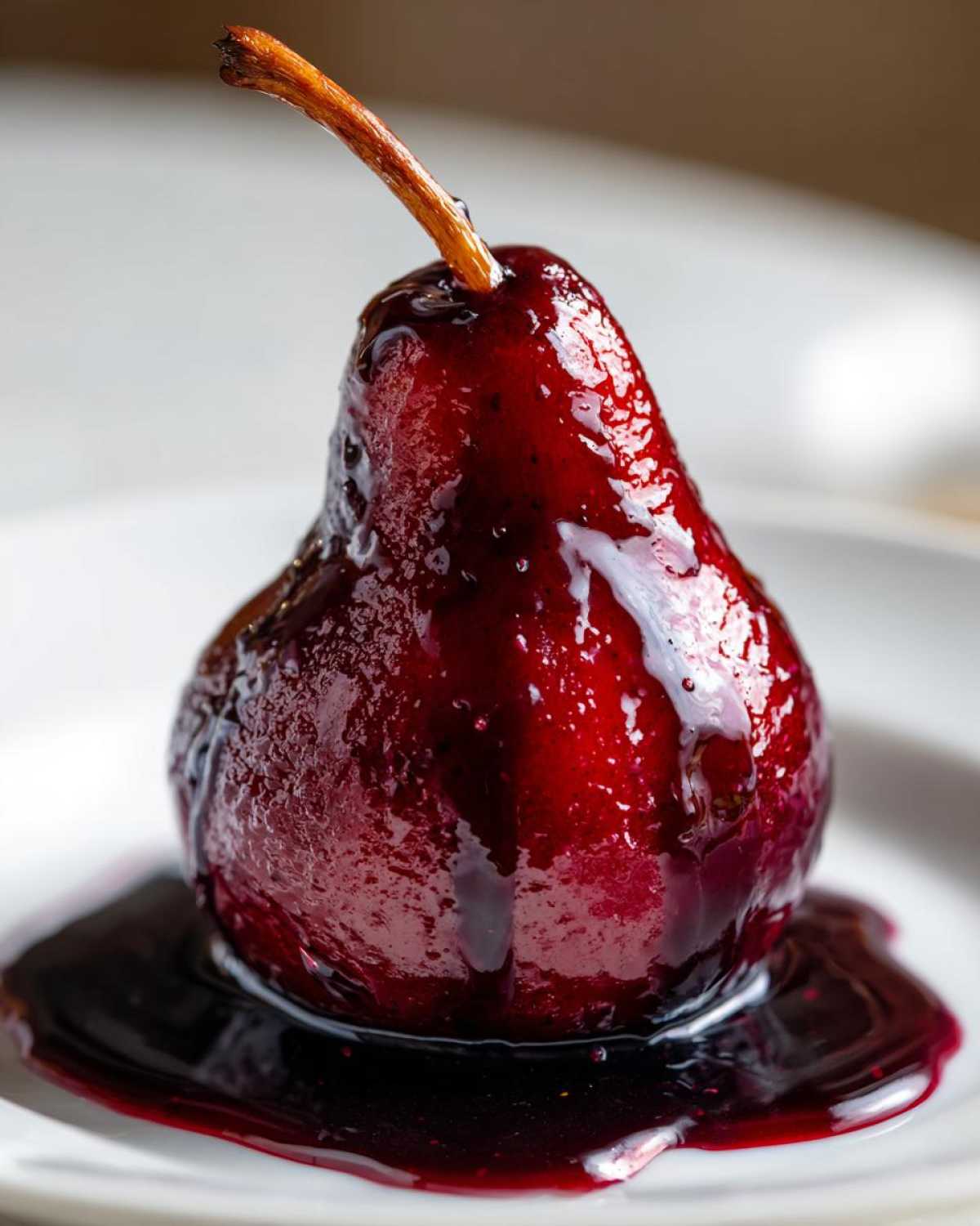 Spiced Mulled Wine Poached Pears - detail 4