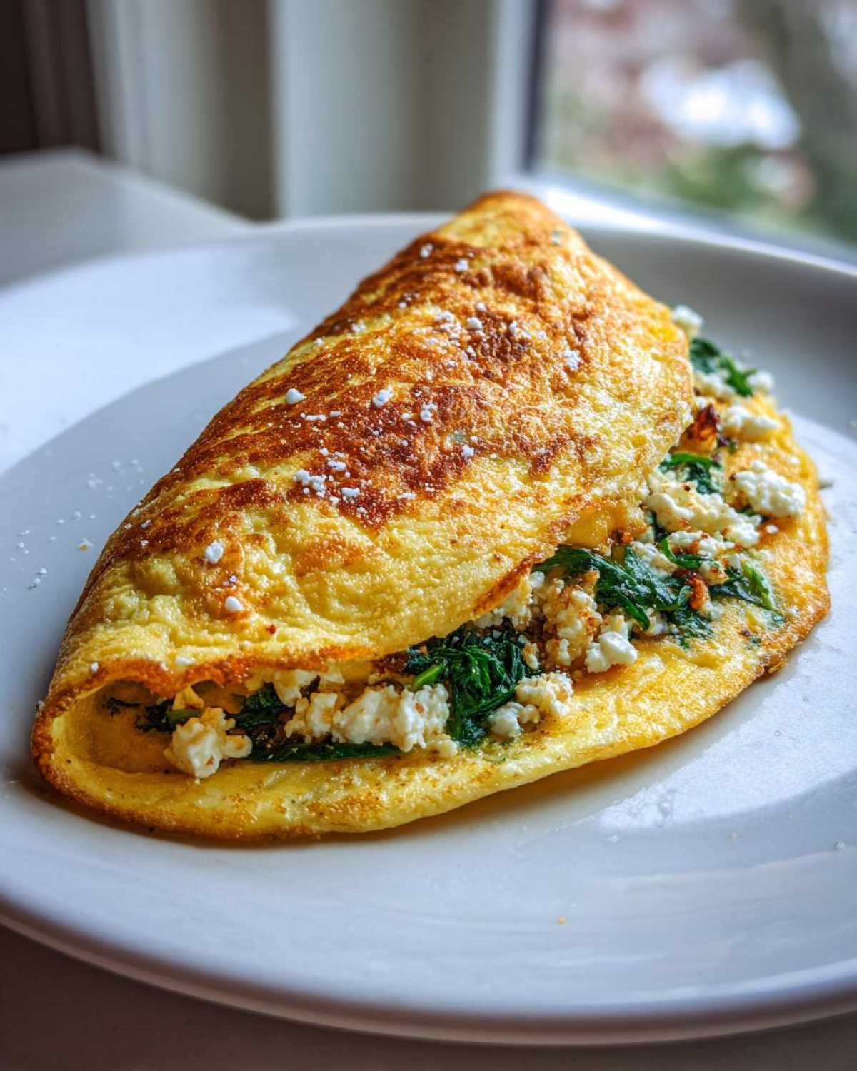Spinach and Feta Stuffing Omelette - detail 3