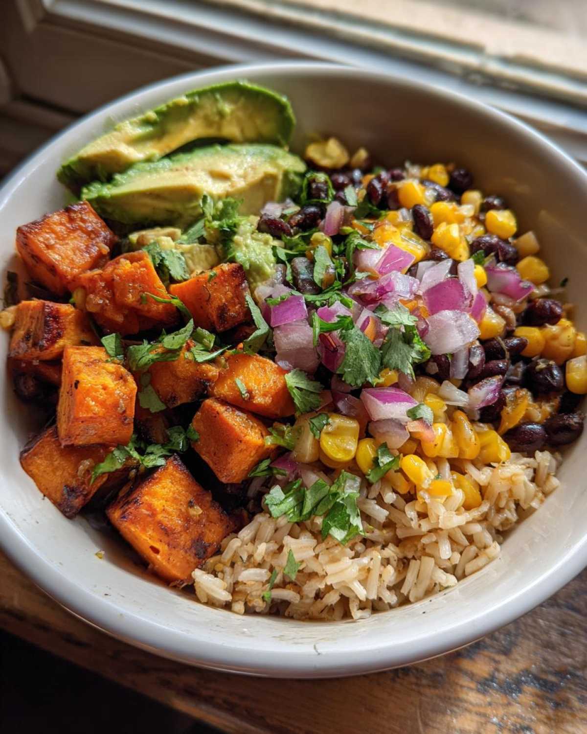 Sweet Potato and Black Bean Burrito Bowl - detail 1