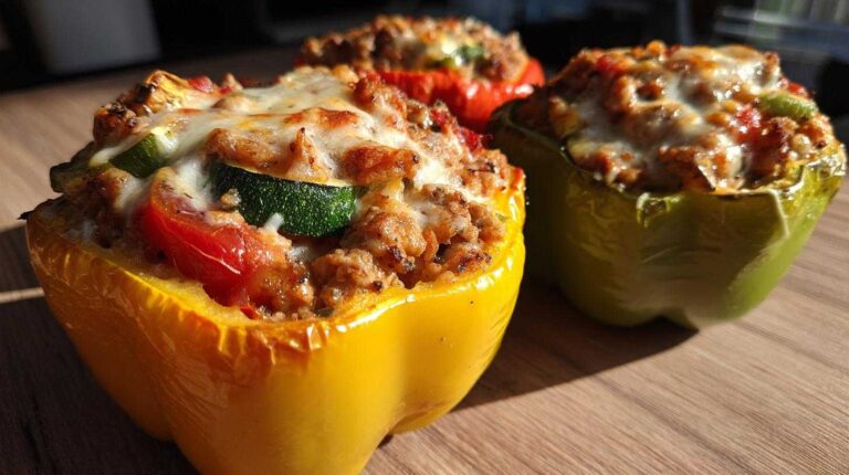 Turkey and Veggie Stuffed Bell Peppers