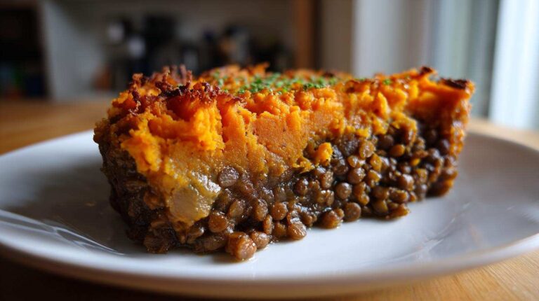 Vegan Lentil Shepherd's Pie with Sweet Potato