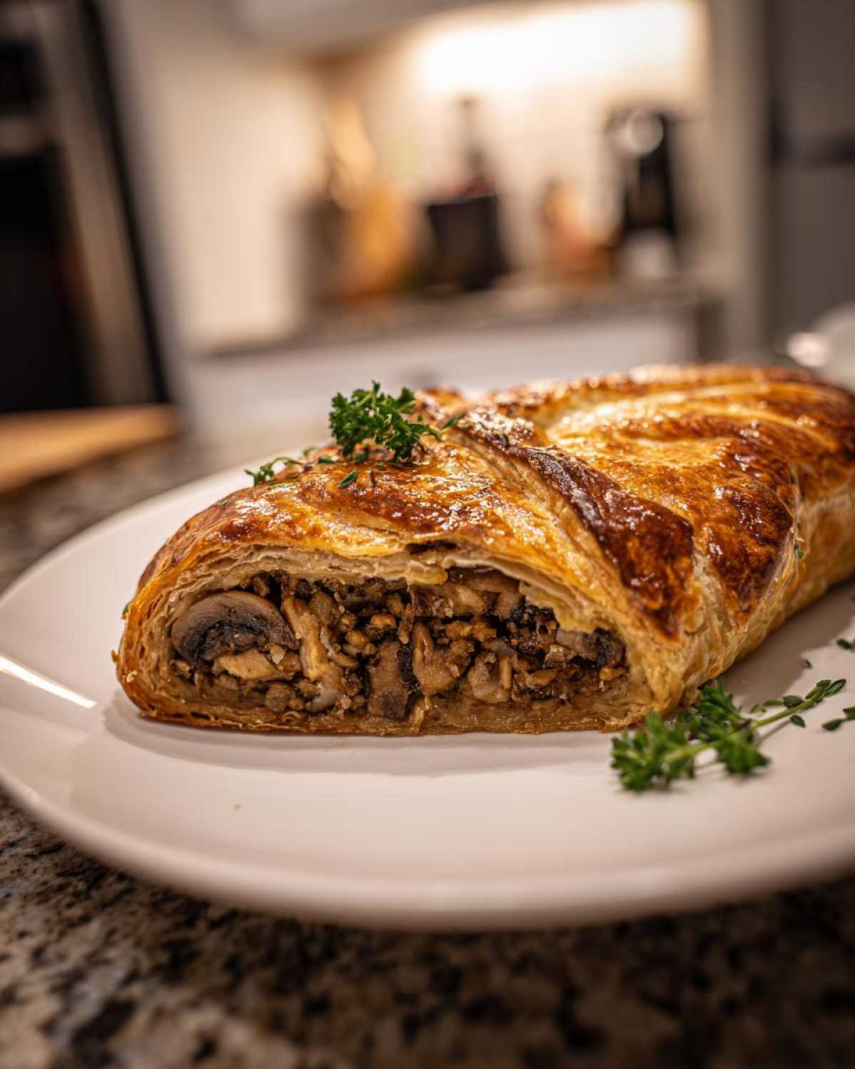 Vegan Mushroom Walnut Wellington - detail 1