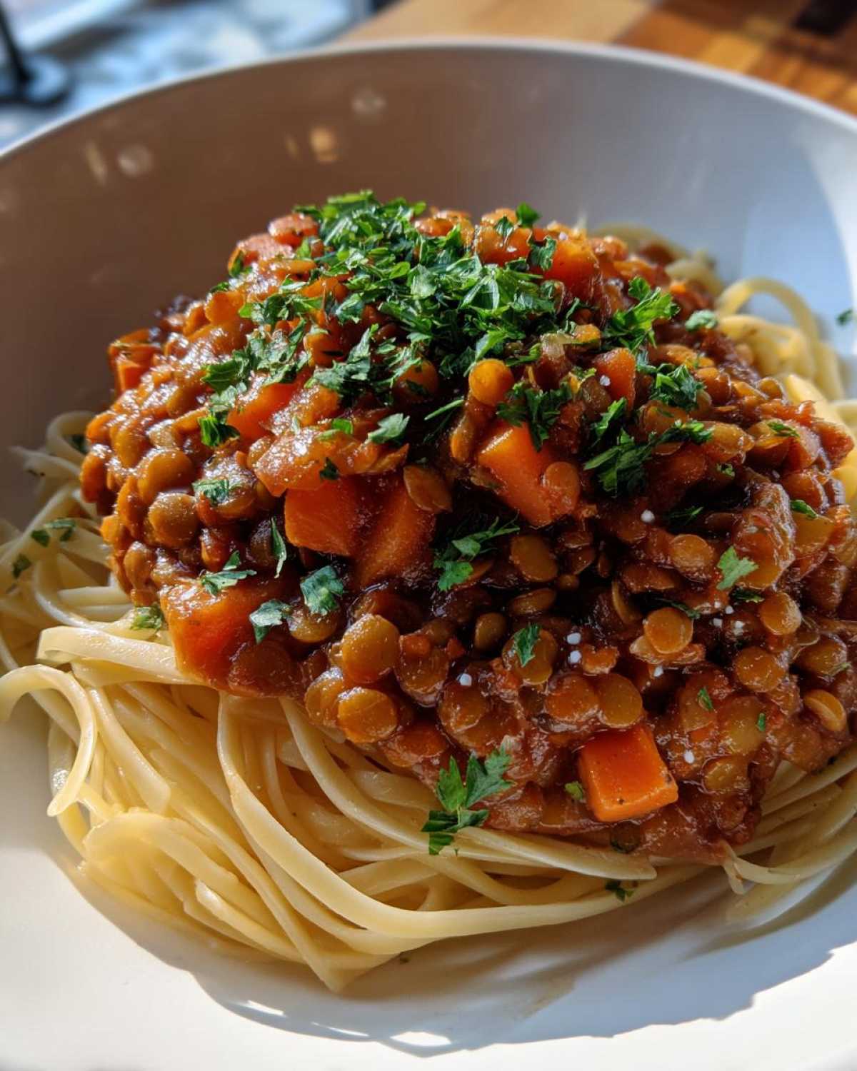Vegetarian Red Lentil Bolognese - detail 3