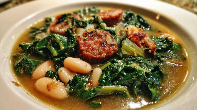 White Bean Kale and Sausage Soup