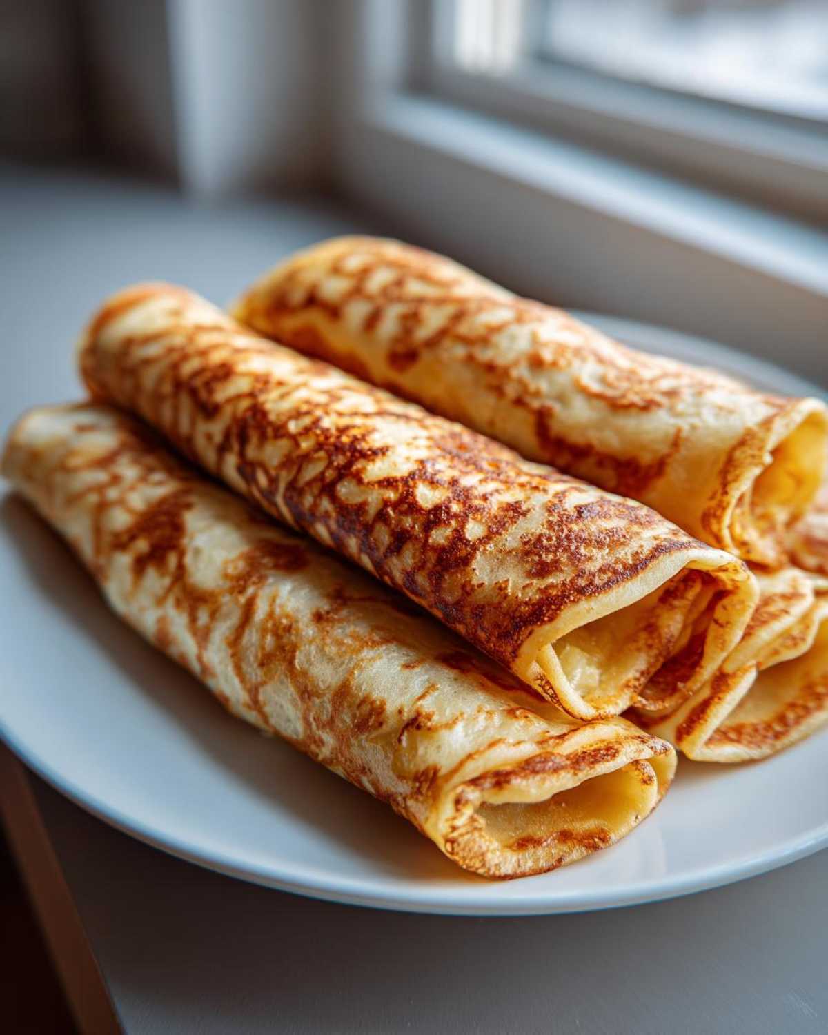 Close-up of rolled, golden-brown tortillas, ready to be filled for amazing potato tacos.