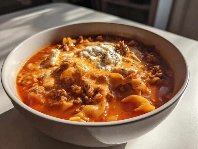 Amazing 1-Pot High-Protein Lasagna Soup One-Pot High-Protein Lasagna Soup - Featured